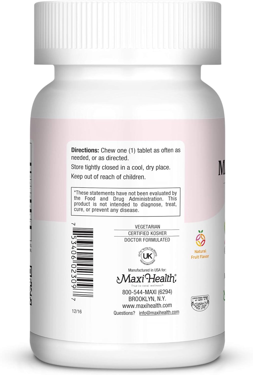 Natural Digestive Enzymes with Bromelain and Calcium - Chewable Tablets for Healthy Digestion and Joint Comfort - Kosher - 90 Count
