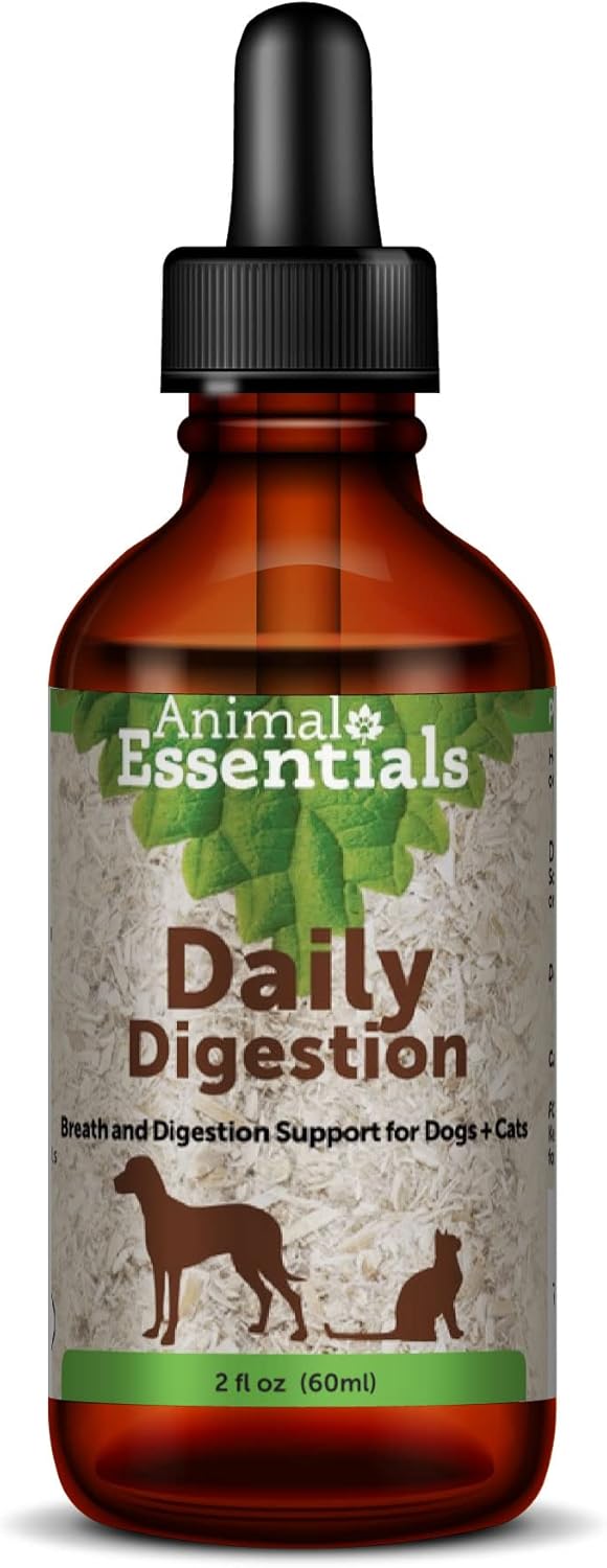 Natural Digestive Support Supplement for Dogs & Cats - Fresh Breath, Ginger Root & Fennel Seed Extract - 2 Fl Oz Liquid Formula