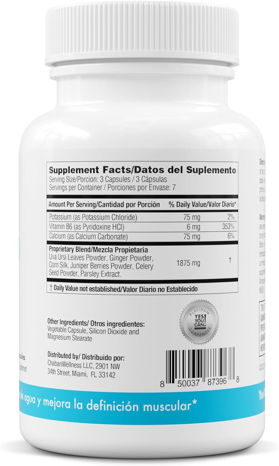 Natural Diuretic Cleanse Pills with Electrolytes & Vitamins for Water Retention - Gluten-Free, 21 Capsules