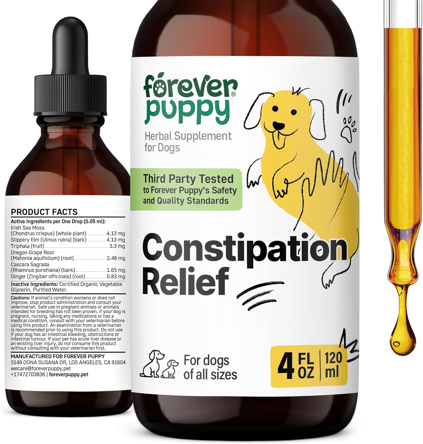 Natural Dog Constipation Relief - Stool Ease Supplements with Sea Moss & Slippery Elm - Fiber Vitamins for Digestive Health - All Breeds & Sizes - 4 oz