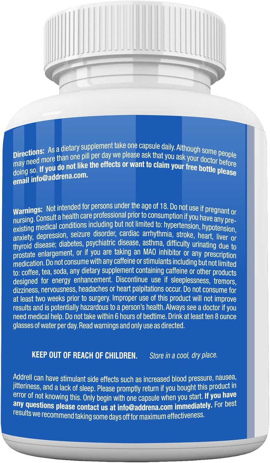 Natural Energy and Focus Supplement Pills for Mental Clarity - 60 Capsules