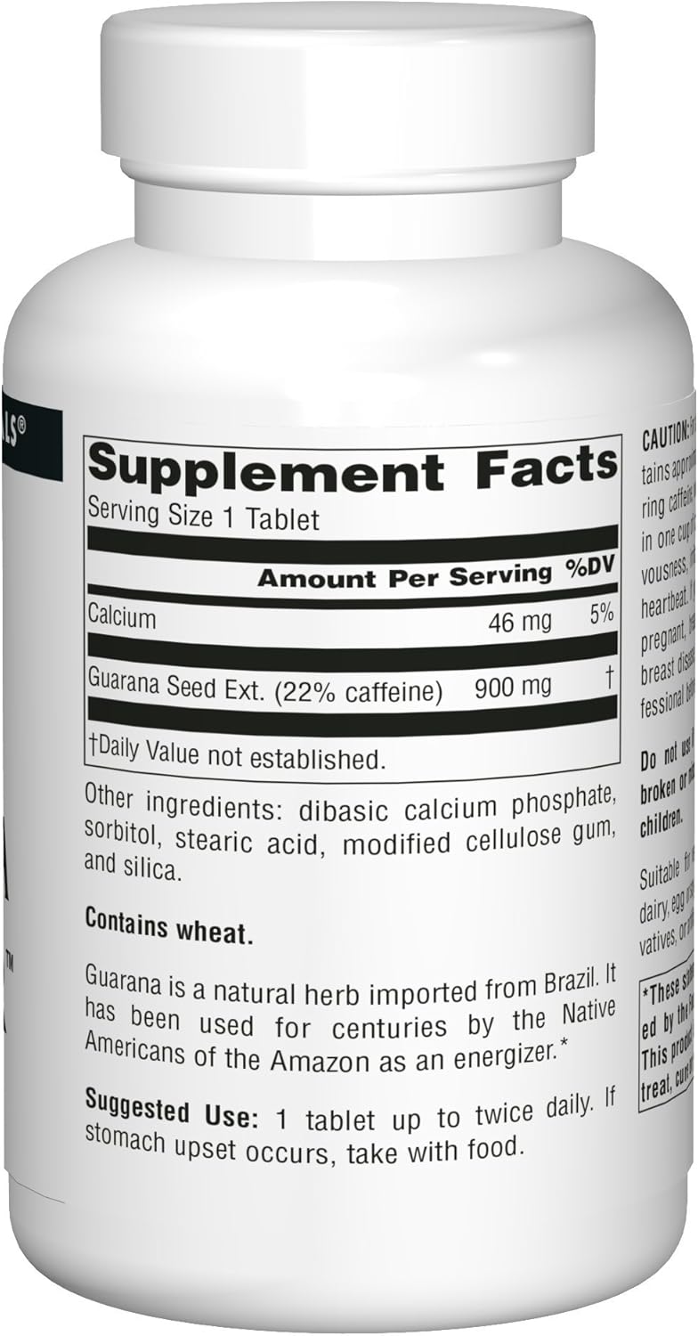 Natural Energy Boost: Source Naturals Guarana Energizer - 900mg Caffeine - 200 Tablets