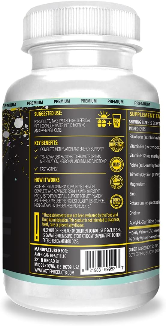 Natural Energy Boost Supplement - Actif Capsules for Enhanced Performance and Focus