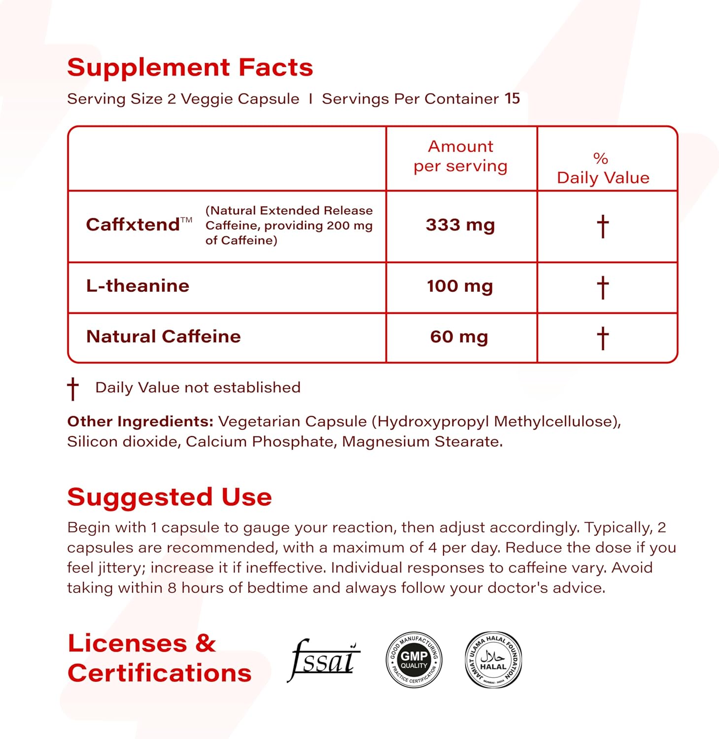 Natural Energy Boost Supplement with 200mg Caffeine + 100mg L-Theanine, Extended Release Formula for Sustained Alertness - 30 Capsules