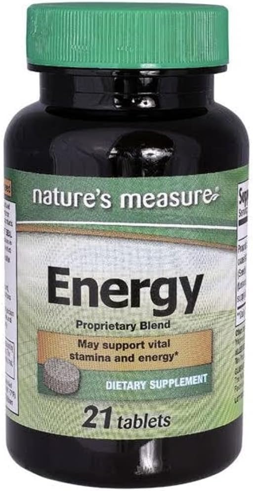 Natural Energy Boost Tablets by Nature's Measure - 100 Count Bottle