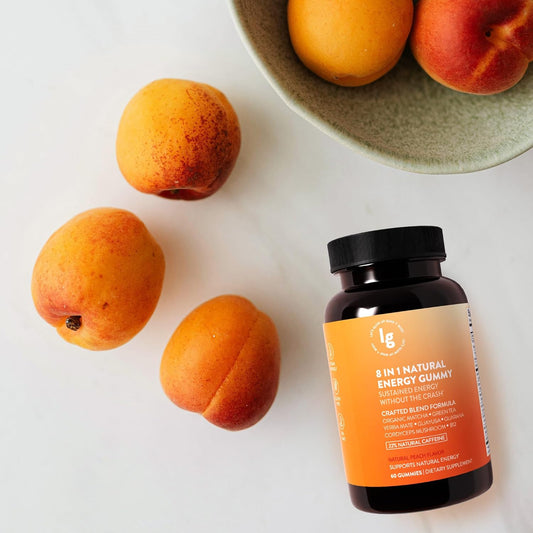 Natural Energy Gummies with Vitamin B12, Sleep Aid, Women's Multivitamin - Peach Flavor - 60 Count