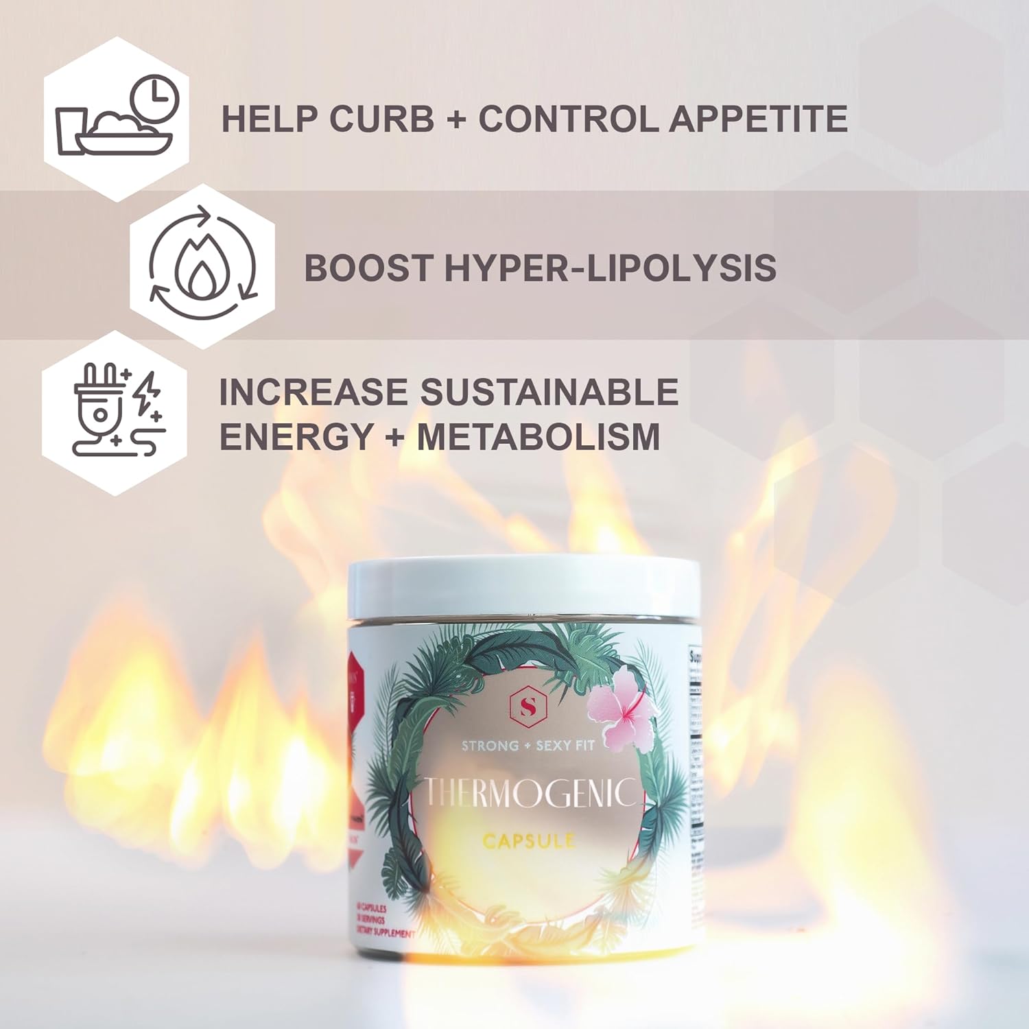 Natural Energy & Metabolism Support Supplement for Women - 60 Capsules, Unflavored - Strong & Sexy Fit, Weight Management & Diet Aid with Green Tea Extract - Workout Supplements