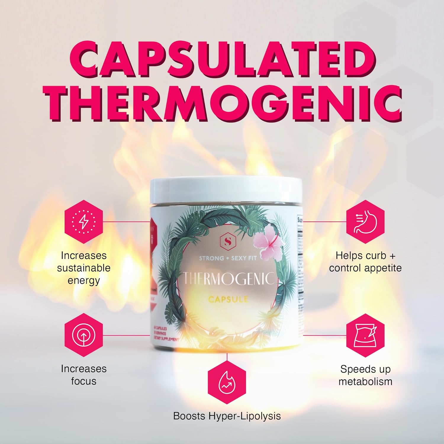 Natural Energy & Metabolism Support Supplement for Women - 60 Capsules, Unflavored - Strong & Sexy Fit, Weight Management & Diet Aid with Green Tea Extract - Workout Supplements