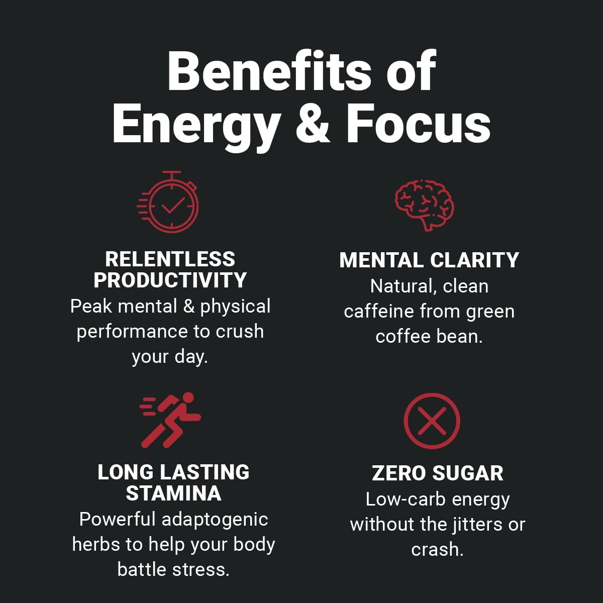 Natural Energy Pre Workout Drink Mix for Men & Women - Wild Berry Flavor - Boost Focus & Performance with Low-Carb, Zero Sugar Formula - 30 Servings