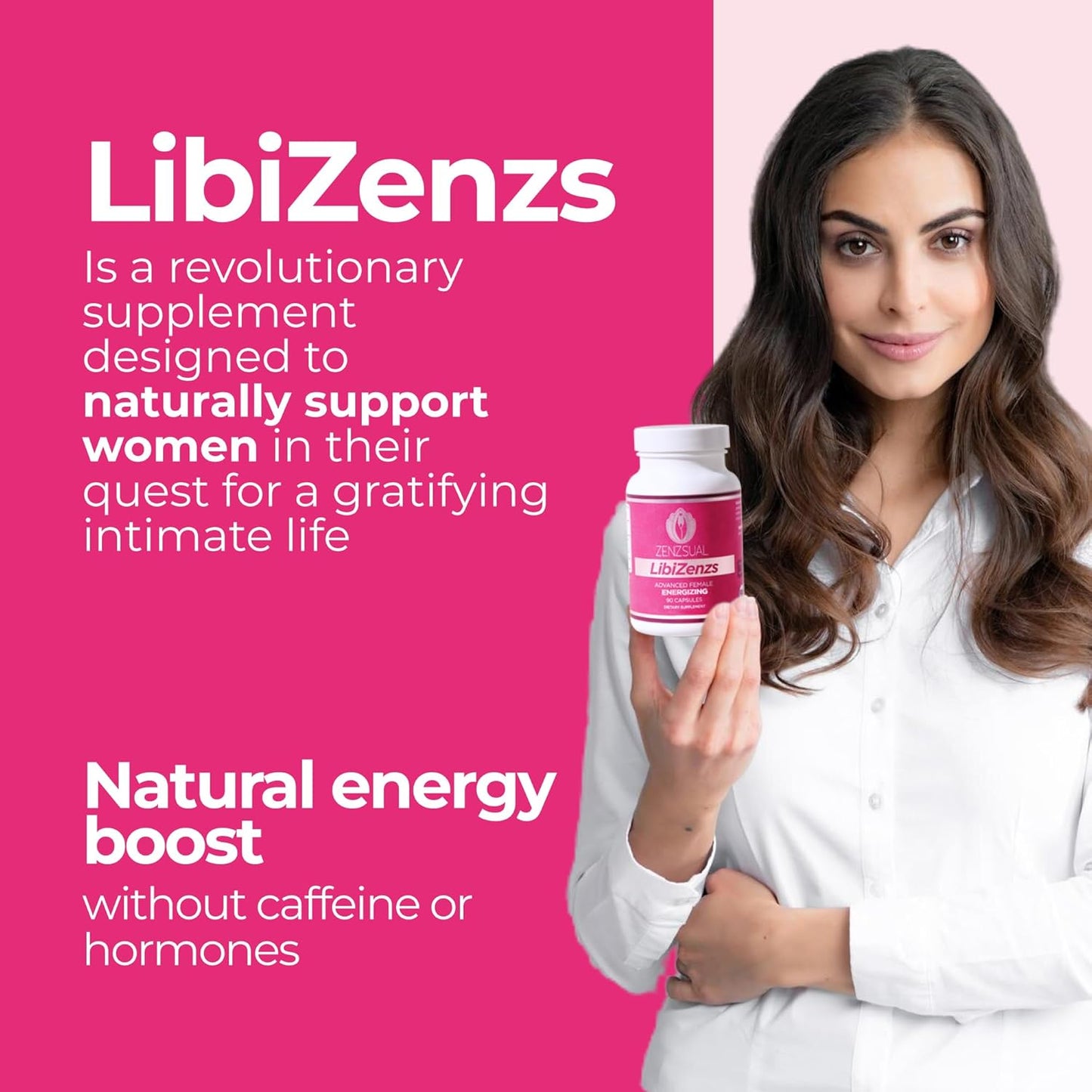 Natural Energy Supplement for Women - Caffeine-Free Blend of Ginseng, Maca Root, Ashwagandha - Enhances Energy, Focus, and Vitality - 90 Capsules