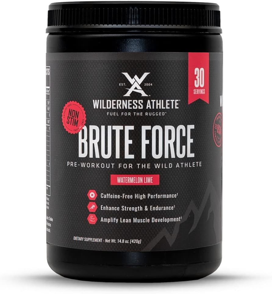 Natural Energy Workout Powder - Caffeine Free Preworkout Mix - Stimulant Free Energy Drink - 30 Servings (Watermelon Lime)