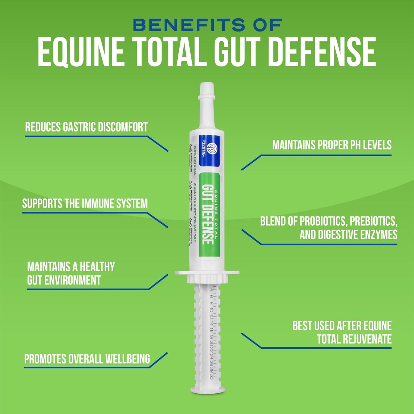 Natural Equine Gut Defense Supplement for Horses – Supports Digestion & Immune Health – Maintains Ph Levels – All-Natural Formula – Made in USA