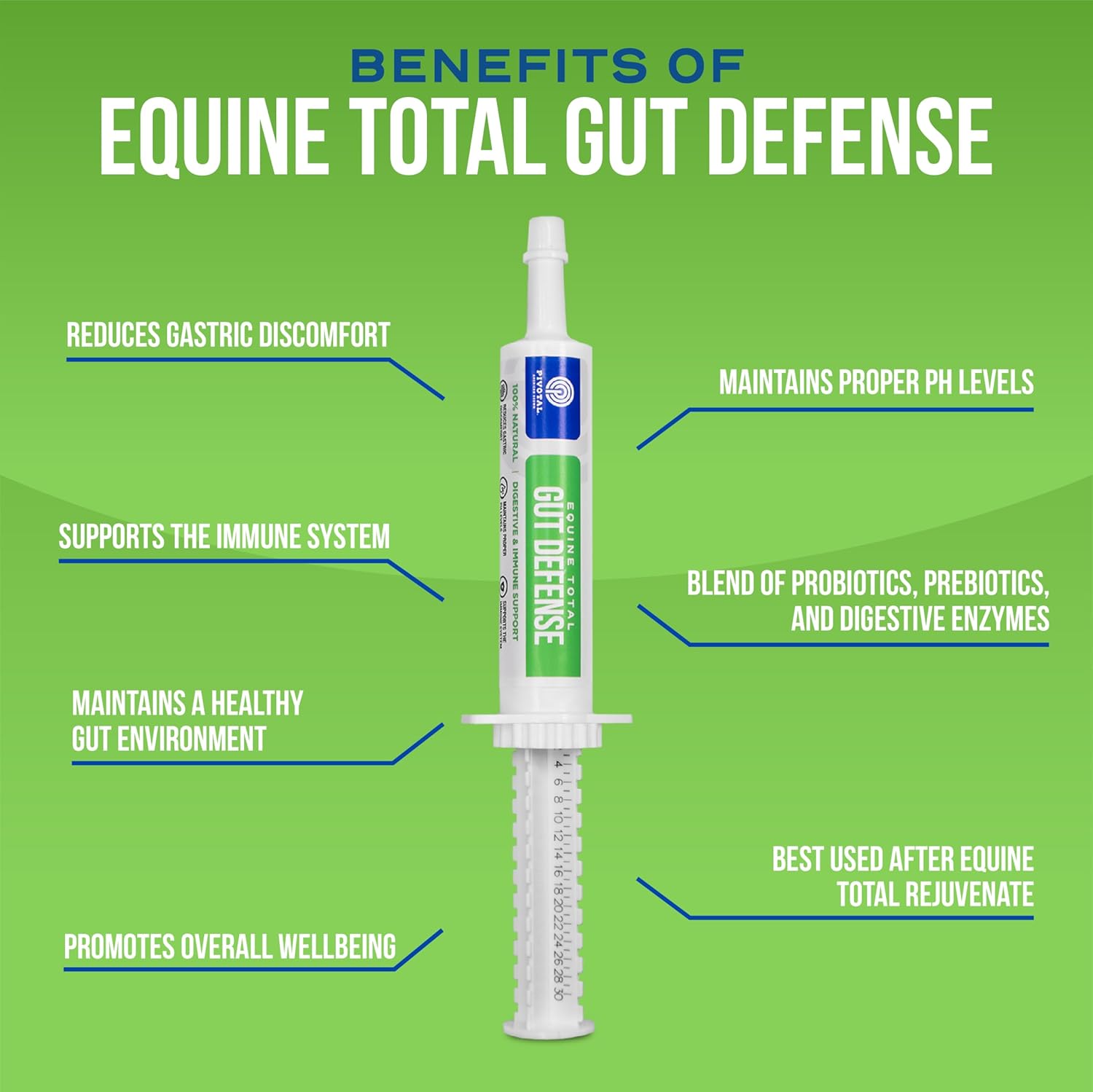 Natural Equine Gut Defense Supplement for Horses – Supports Digestion & Immune Health – Maintains Ph Levels – All-Natural Formula – Made in USA