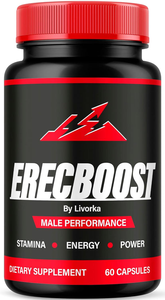 Natural Erecboost Capsules for Men - Advanced Formula with 60 Pills
