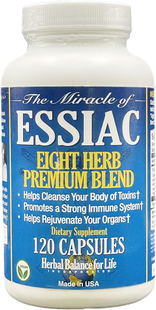 Natural Essiac Tea Capsules with Sheep Sorel Roots - Potent 8-Herb Formula by Nurse Rene Caisse & Dr. Charles Brusch