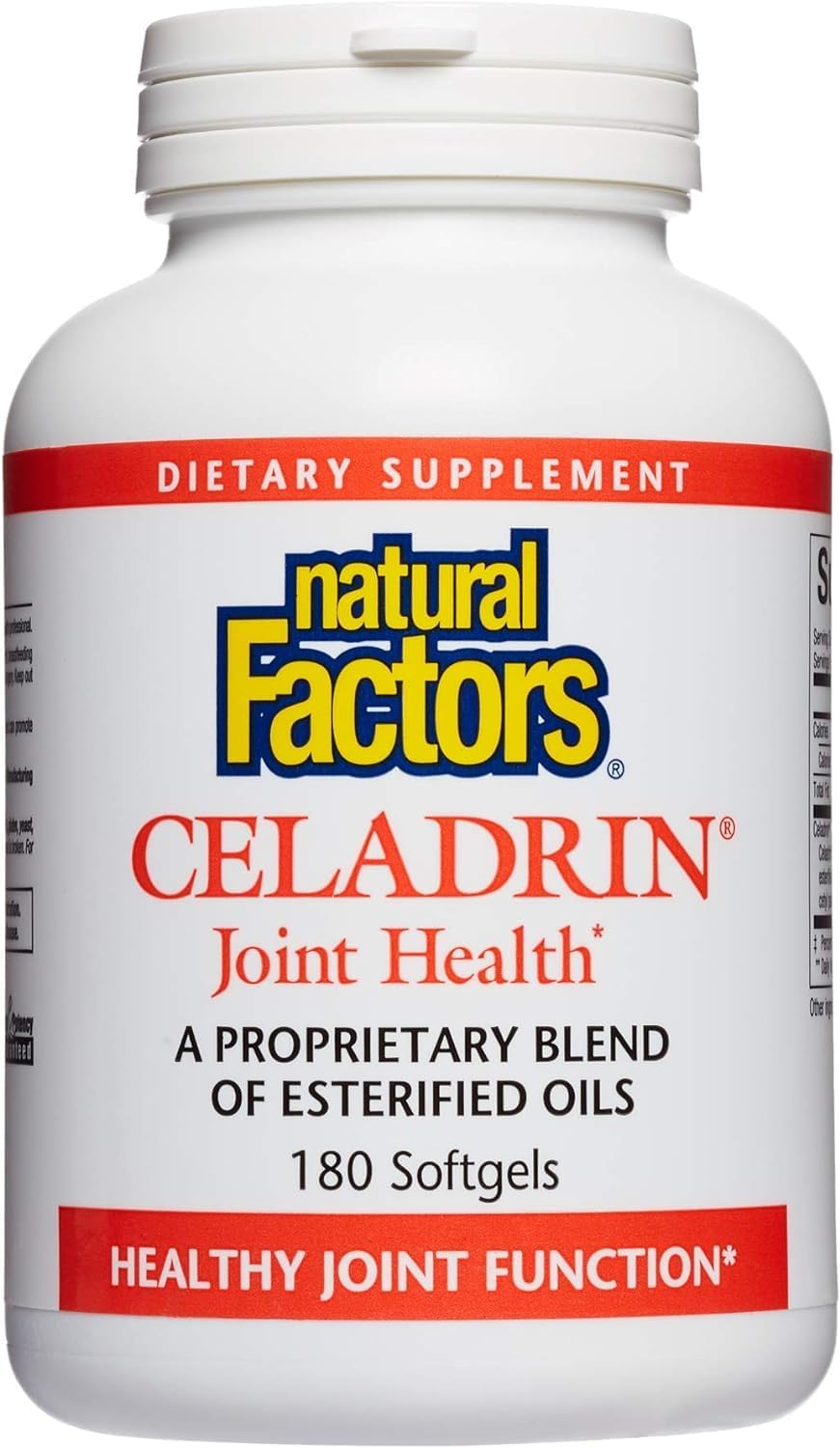 Natural Factors Celadrin Joint Health Softgels, Supports Flexibility, Mobility, and Joint Function, 180 Count