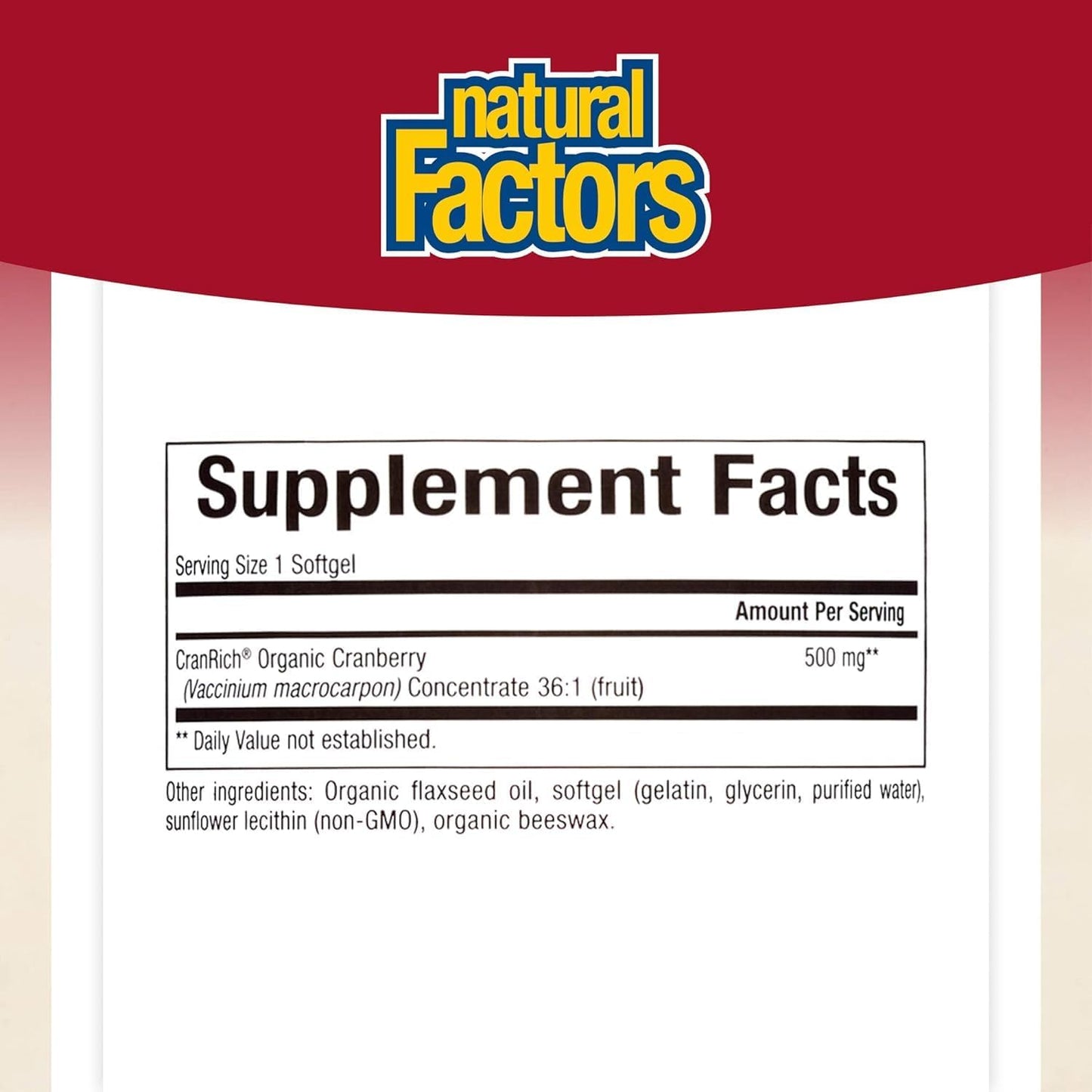 Natural Factors CranRich: Super Strength Cranberry Concentrate Softgels for Urinary Tract Health - Non-GMO Antioxidant Supplement (90 Servings)