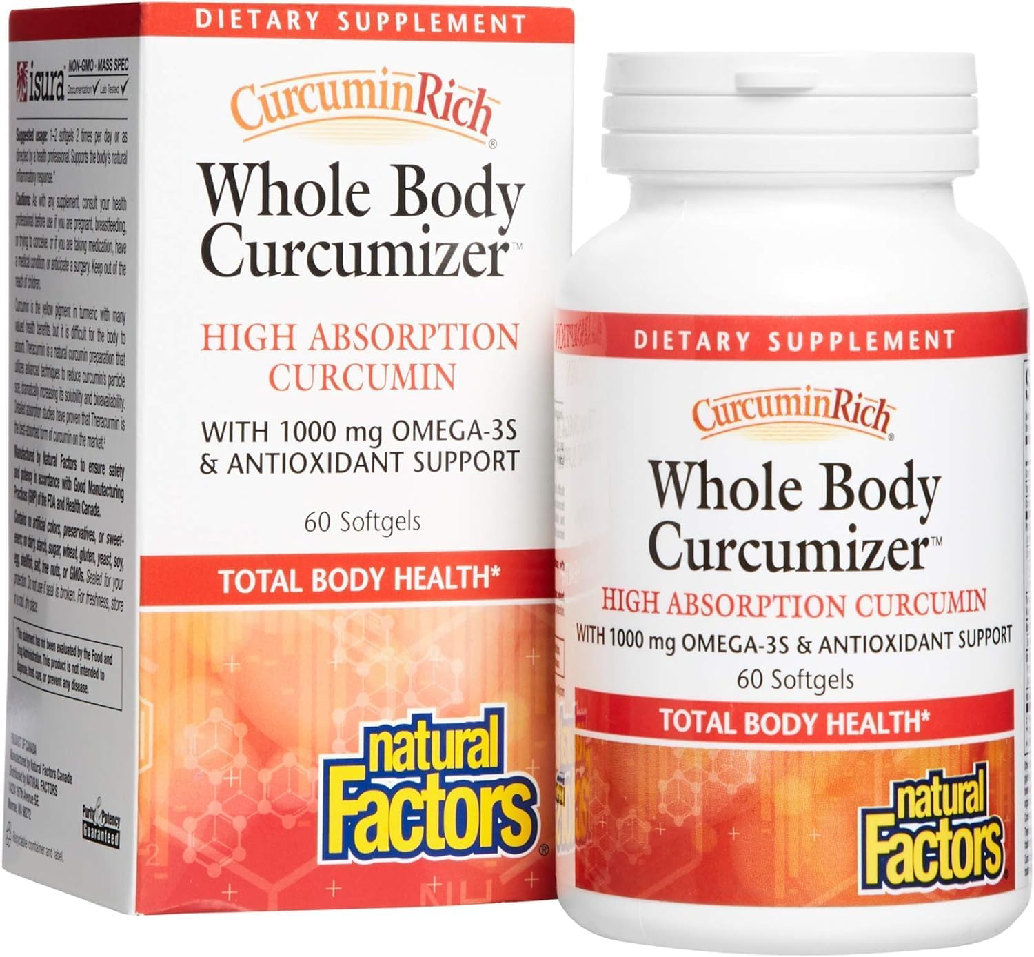 Natural Factors CurcuminRich Whole Body Curcumizer with Omega-3 EPA and DHA - Supports Heart, Joints, Brain, and Inflammation - 60 Softgels