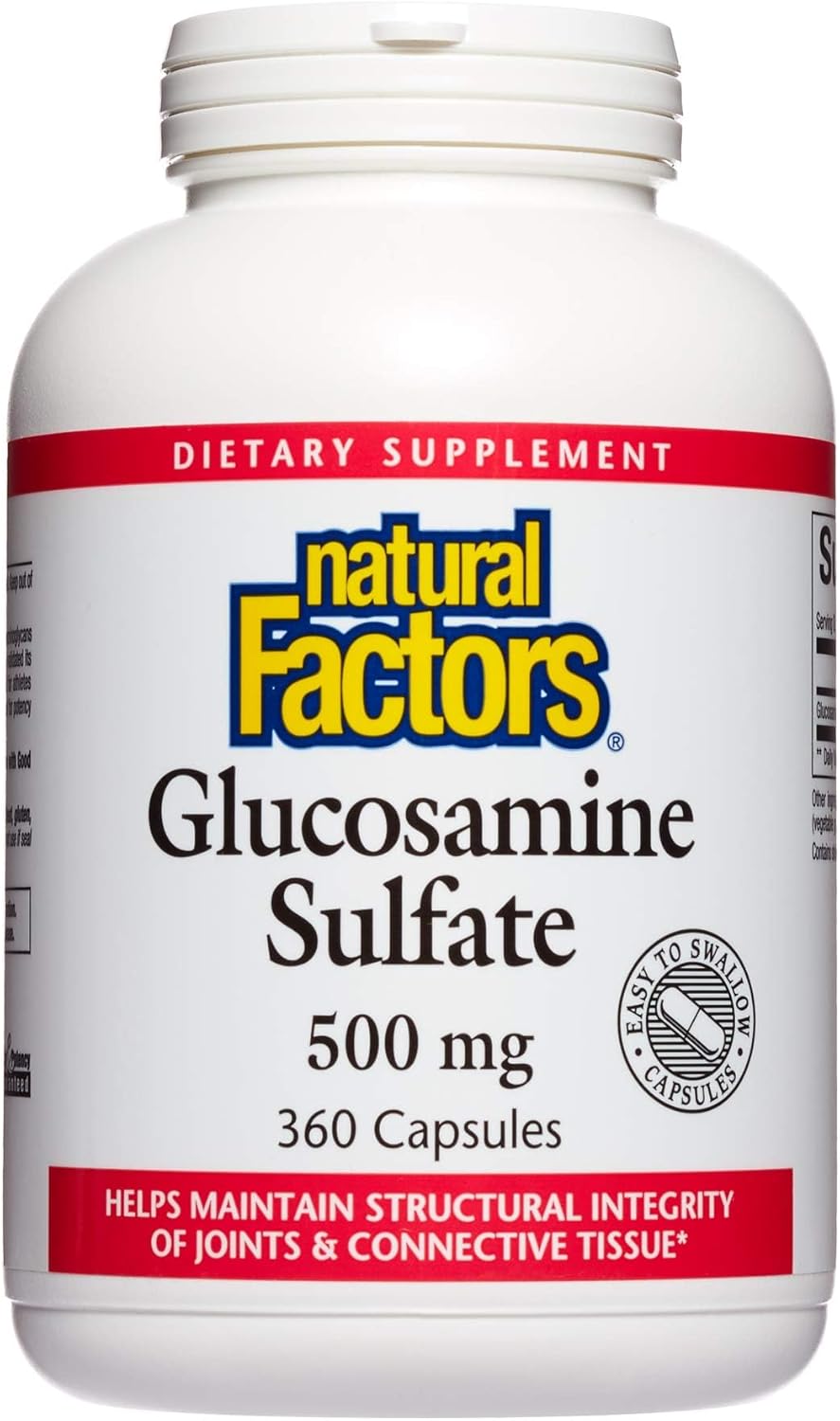 Natural Factors Glucosamine Sulfate 360 Capsules for Healthy Joint Mobility & Cartilage
