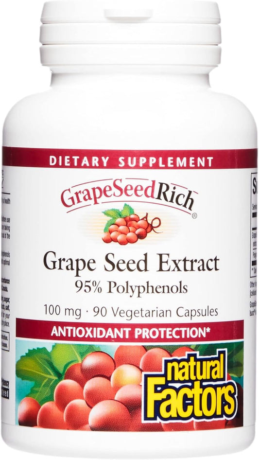 Natural Factors GrapeSeedRich Antioxidant Supplement, 90 Capsules, Supports Healthy Inflammatory Response