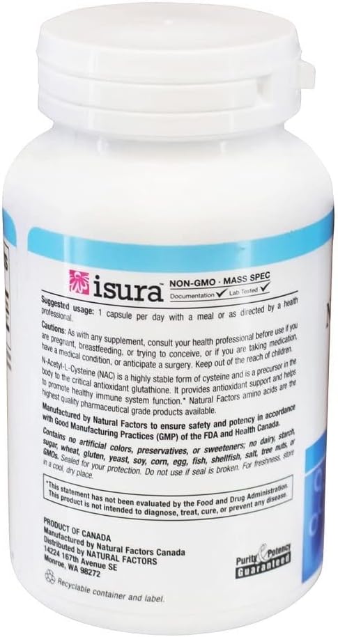 Natural Factors NAC 600mg Supplement - 60 Capsules