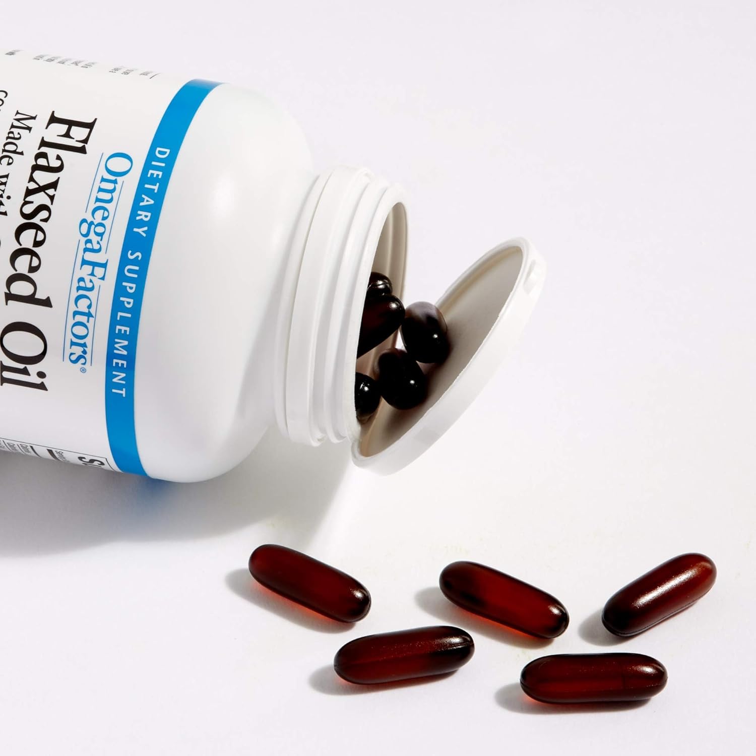 Natural Factors Omega Factors Flaxseed Oil Softgels - Omega-3, 6, 9 Fatty Acids for Overall Health - 180 Servings