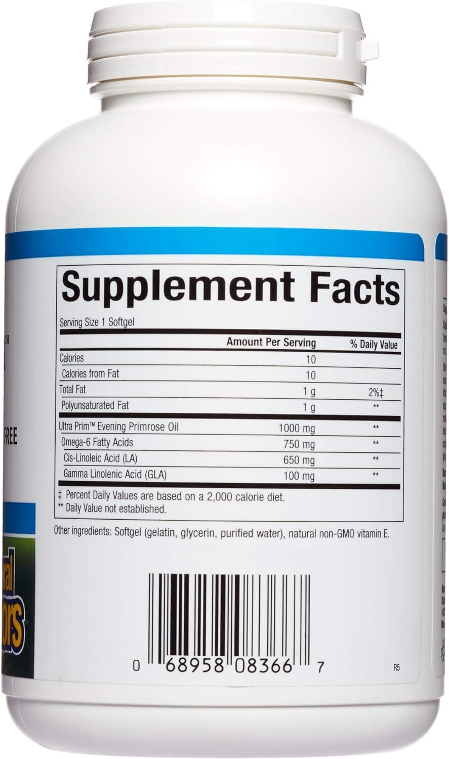 Natural Factors Omega Factors Ultra Prim Evening Primrose Oil Softgels - 240 Servings for Women's & Immune Health, Rich in Omega-6 GLA