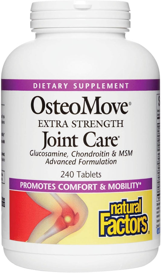 Natural Factors OsteoMove Joint Care - Extra Strength Support for Joint & Bone Health - Non-GMO - 240 Tablets (120 Servings)