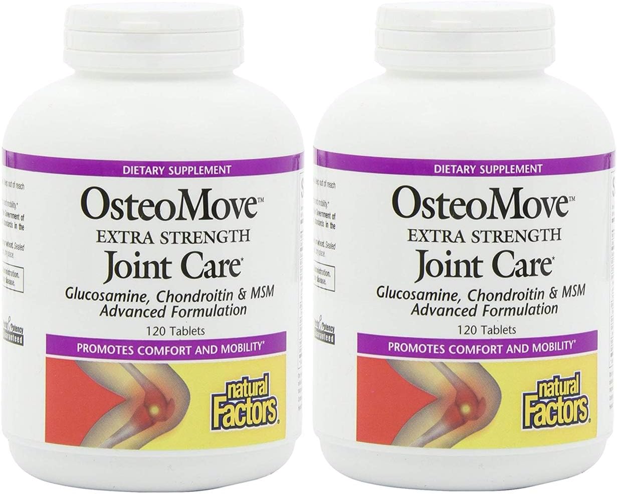 Natural Factors OsteoMove Joint Care: Extra Strength Support for Joint & Bone Health, Non-GMO, 120 Tablets