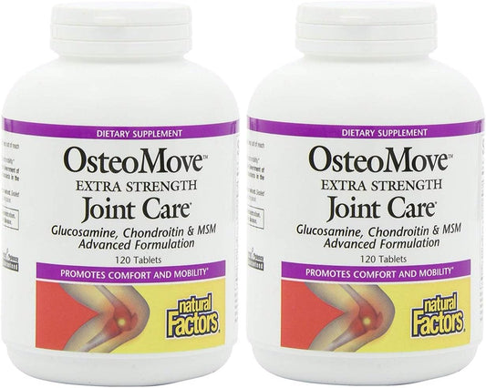 Natural Factors OsteoMove Joint Care: Extra Strength Support for Joint & Bone Health, Non-GMO, 120 Tablets