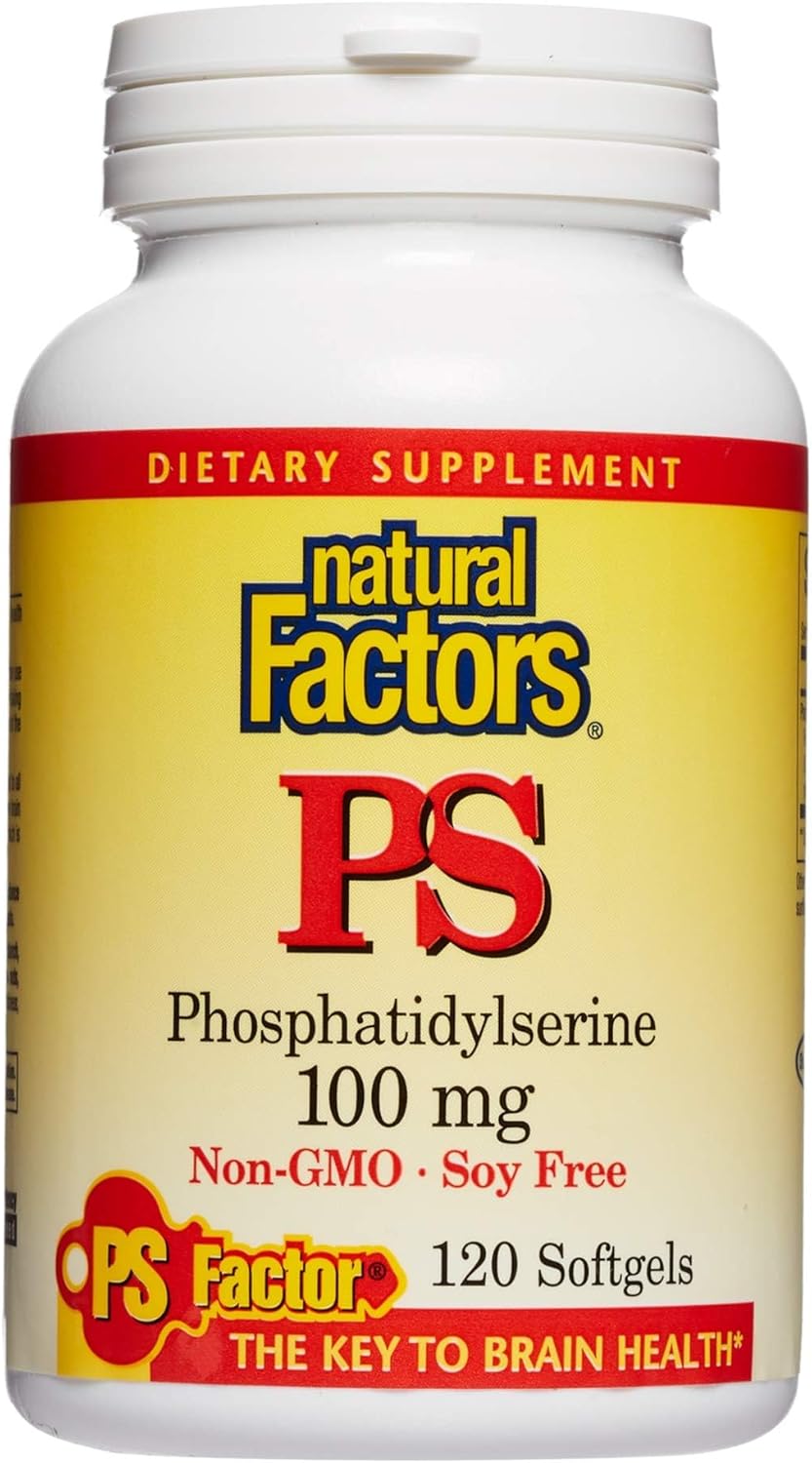 Natural Factors Phosphatidylserine Softgels - Memory & Concentration Support - Soy & Gluten Free - 120 Capsules