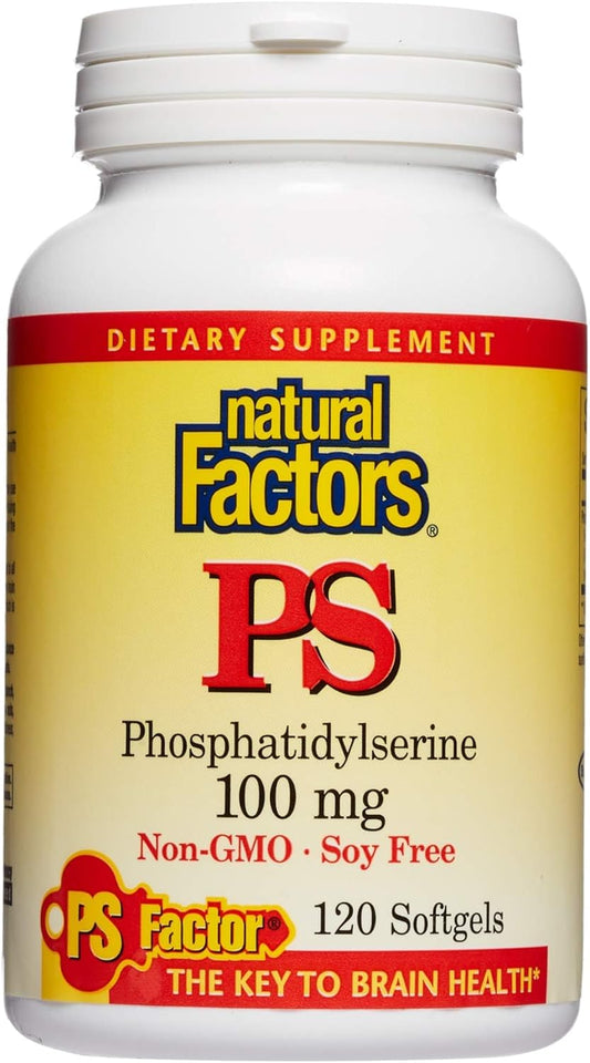 Natural Factors Phosphatidylserine Softgels - Memory & Concentration Support - Soy & Gluten Free - 120 Capsules