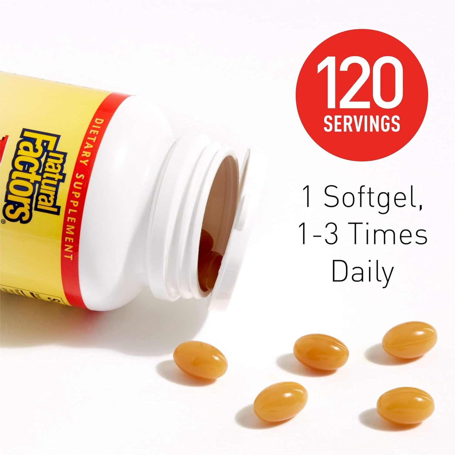 Natural Factors Phosphatidylserine Softgels - Memory & Concentration Support - Soy & Gluten Free - 120 Capsules