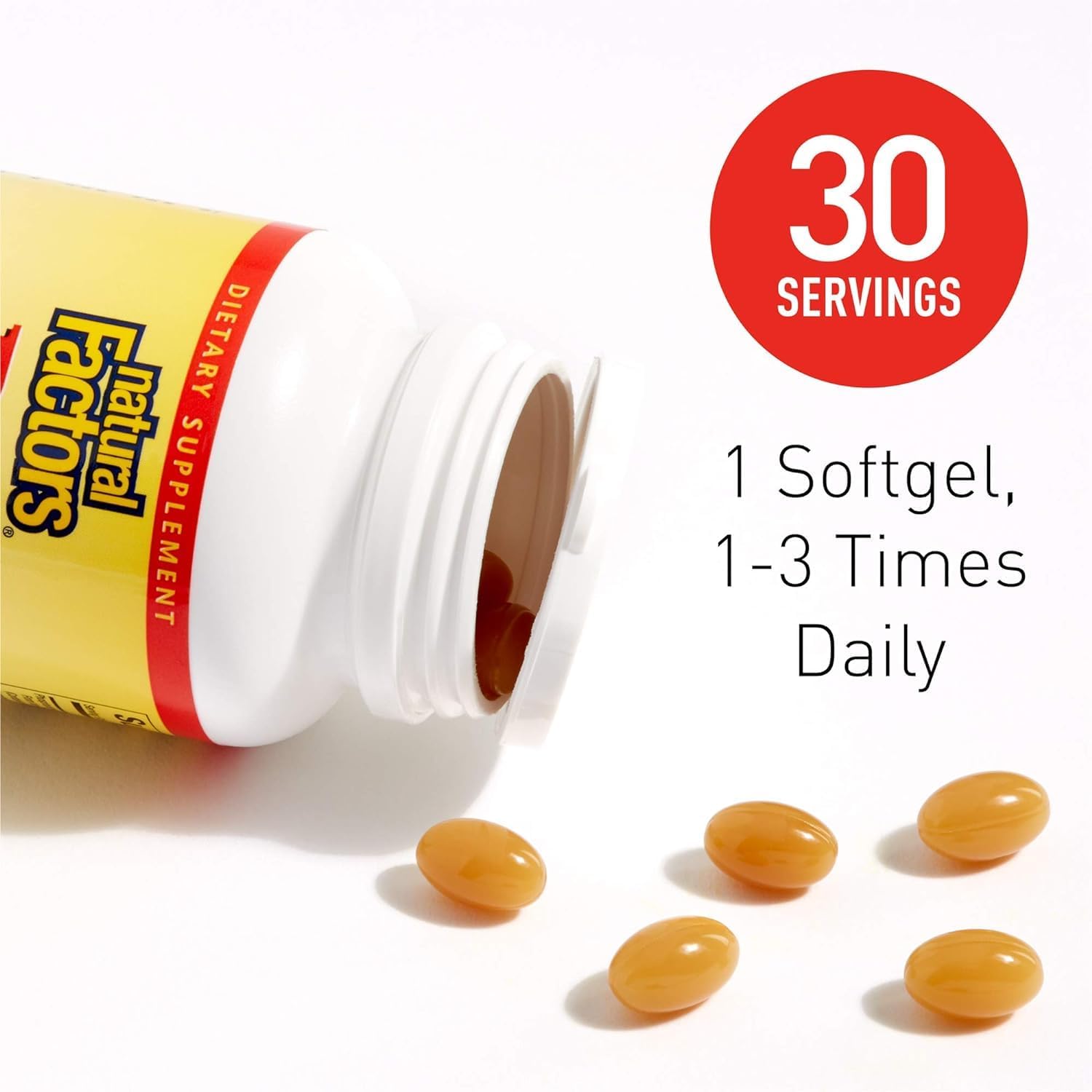 Natural Factors Phosphatidylserine Softgels - Memory & Brain Support - Soy & Gluten Free - 30 Count