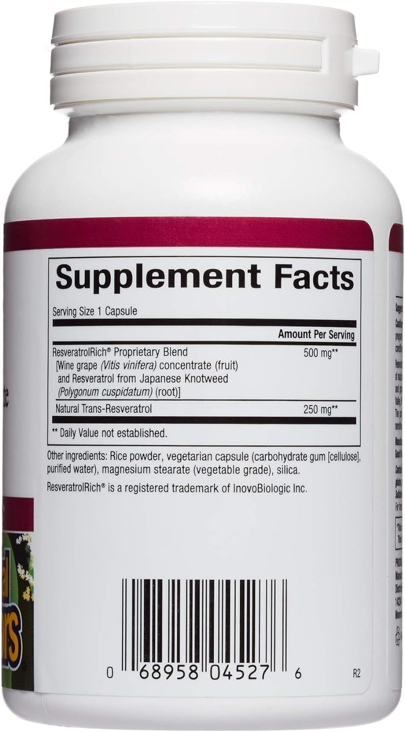 Natural Factors ResveratrolRich Super Strength Concentrate, Supports Healthy Aging, 60 Capsules