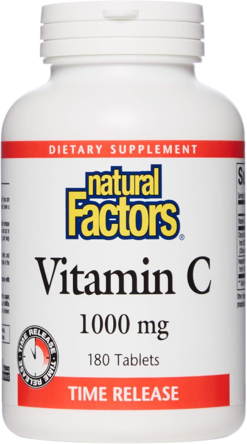 Natural Factors Vitamin C 1000mg Time Release Tablets for Powerful Antioxidant Protection - 90 Count