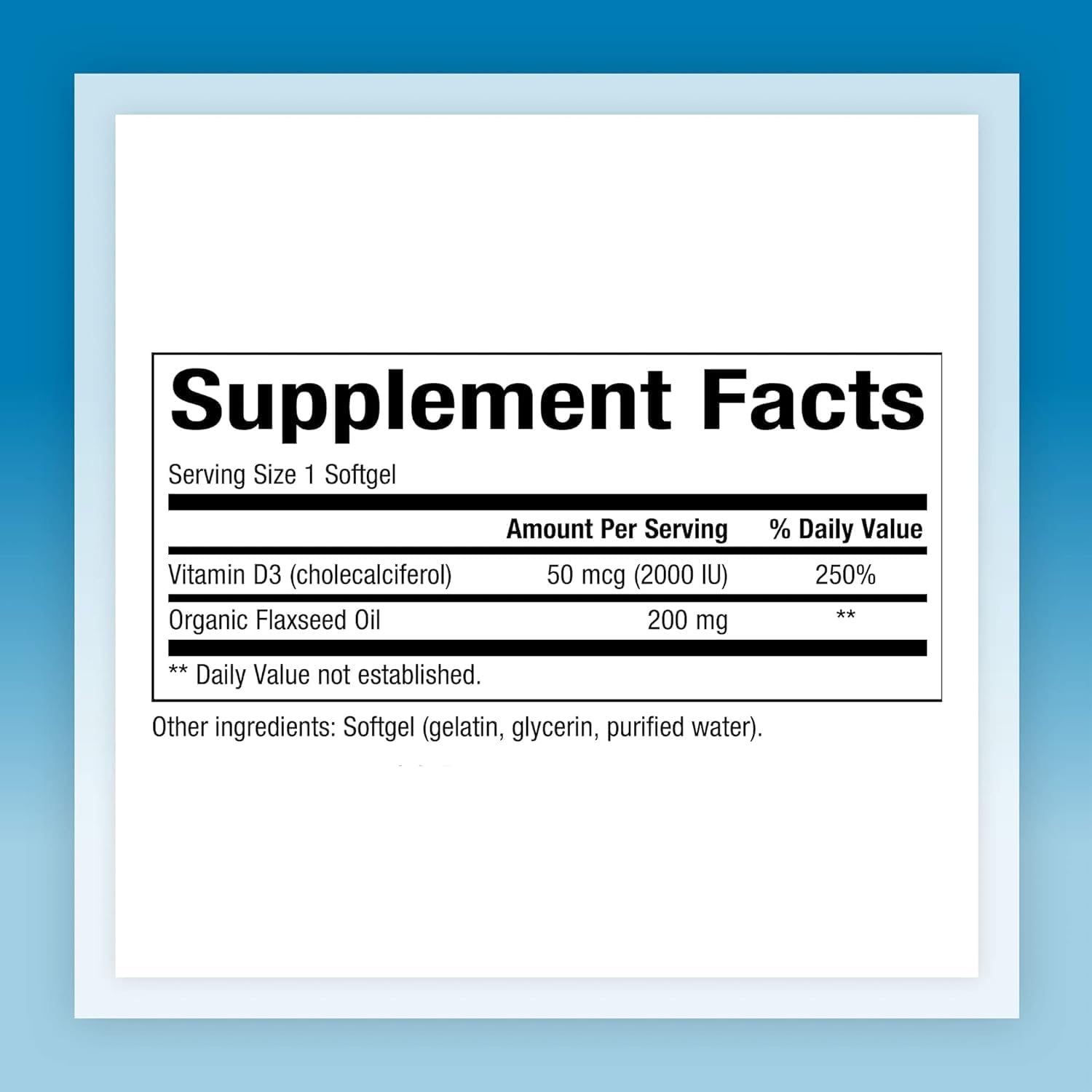 Natural Factors Vitamin D3 2000 IU Softgels for Strong Bones, Muscles, and Immune Support - 120 Count