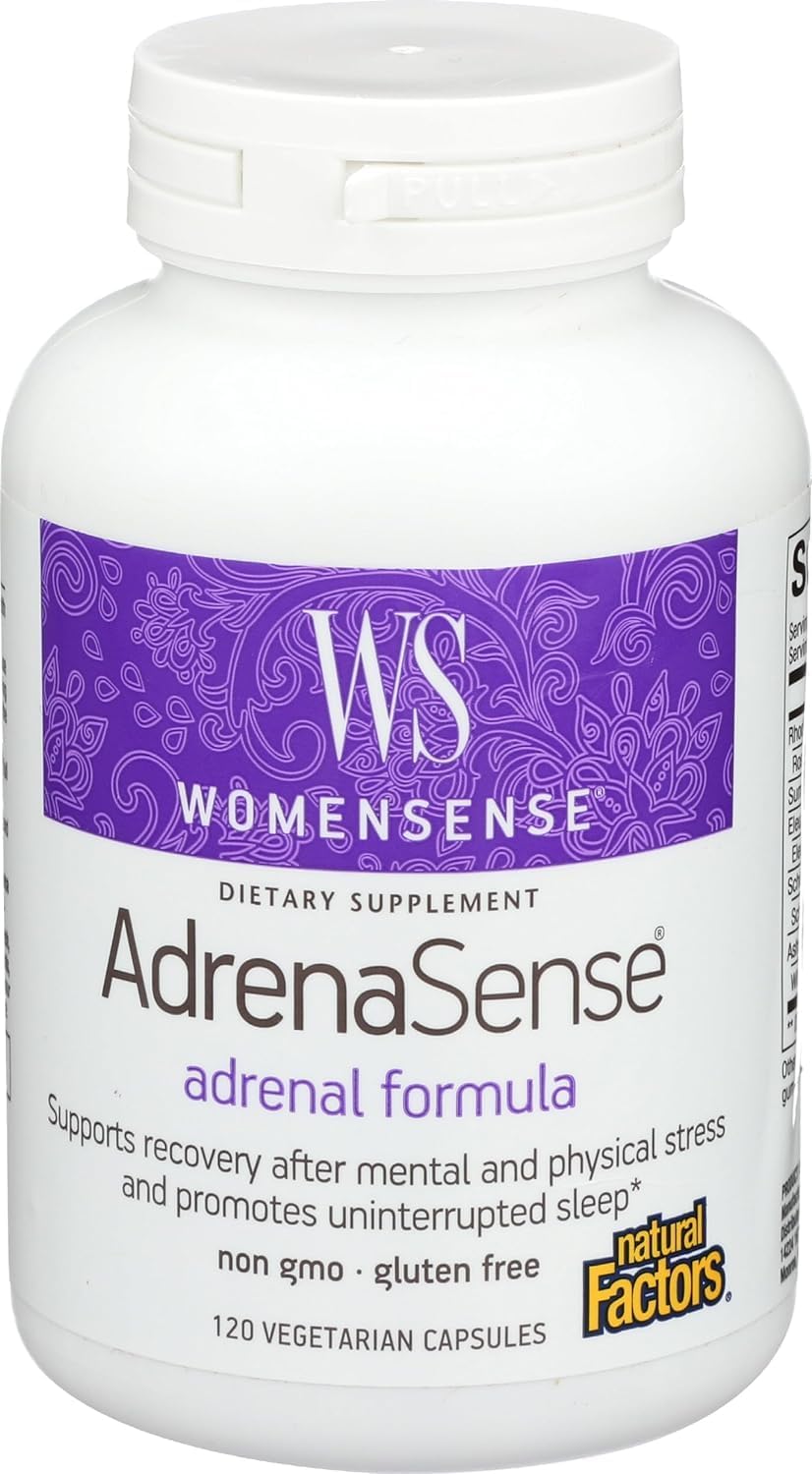 Natural Factors WomenSense AdrenaSense Capsules - Herbal Supplement for Adrenal Support and Stress Relief - Vegan and Non-GMO - 120 Count