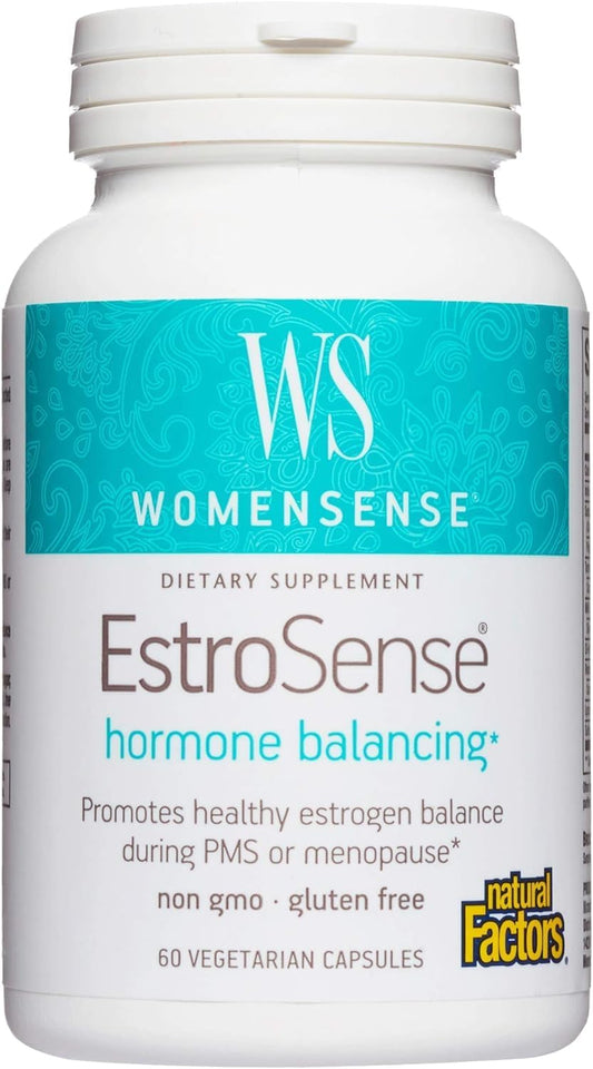 Natural Factors WomenSense EstroSense - Vegan Hormone Balance Supplement for Menopause & PMS - Non-GMO - 120 Capsules