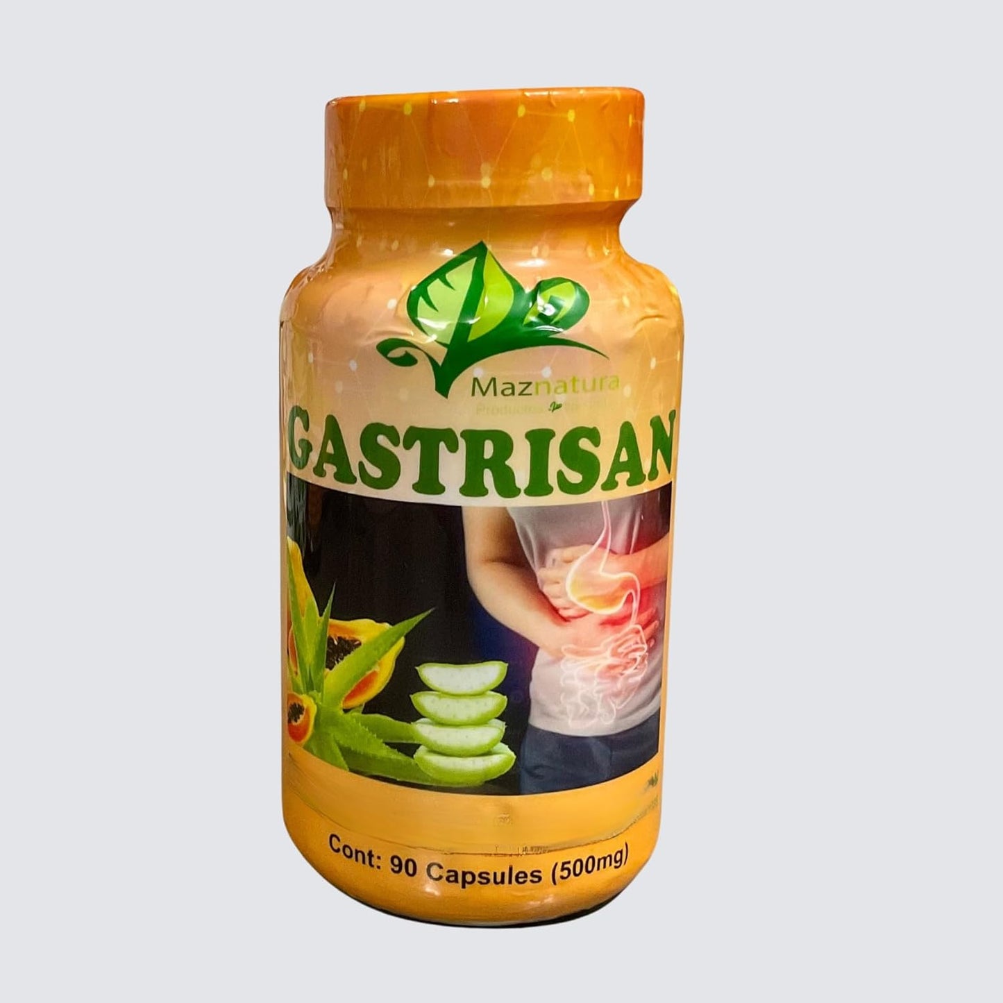 Natural Gastric Ulcer Relief Supplement - 90 Capsules 500MG - Herbal Formula for Stomach Ulcers & Wounds - Maznatura