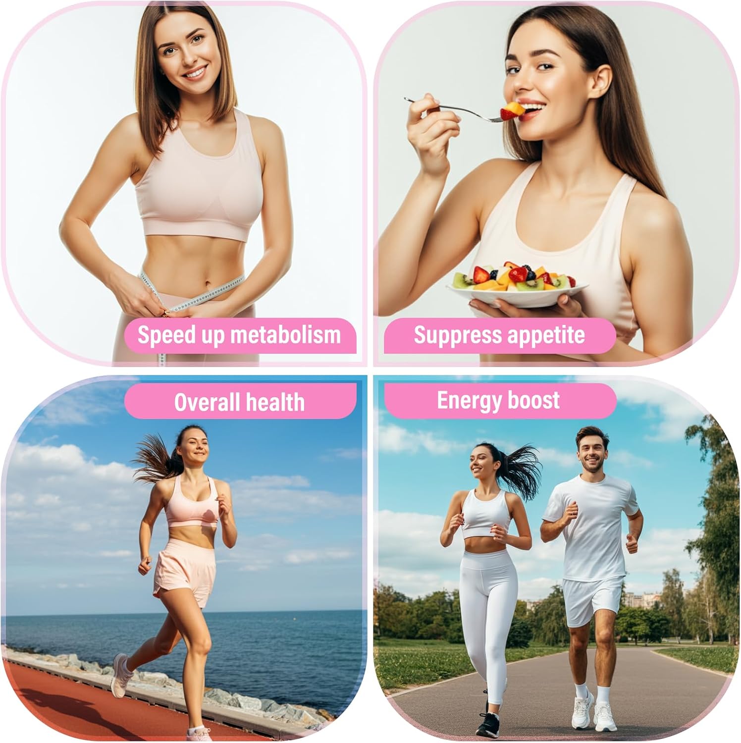 Natural GLP-1 Supplement with Hops, Green Tea Extract, Garcinia Cambogia, Probiotics for Gut Health - 120 Capsules