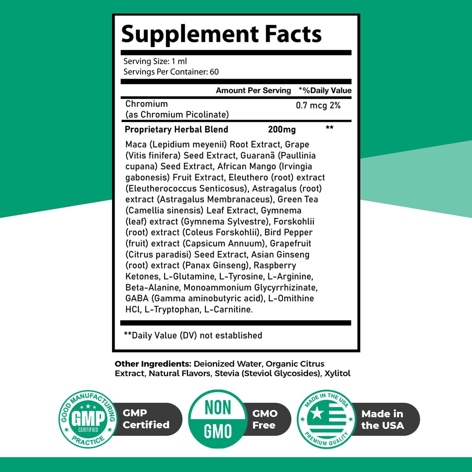 Natural GlucoFreedom Drops with Astragalus and Grape Seed, 100% Plant-Based Support - Non-GMO, GMP-Certified - 2oz, Made in USA - 3 Month Supply