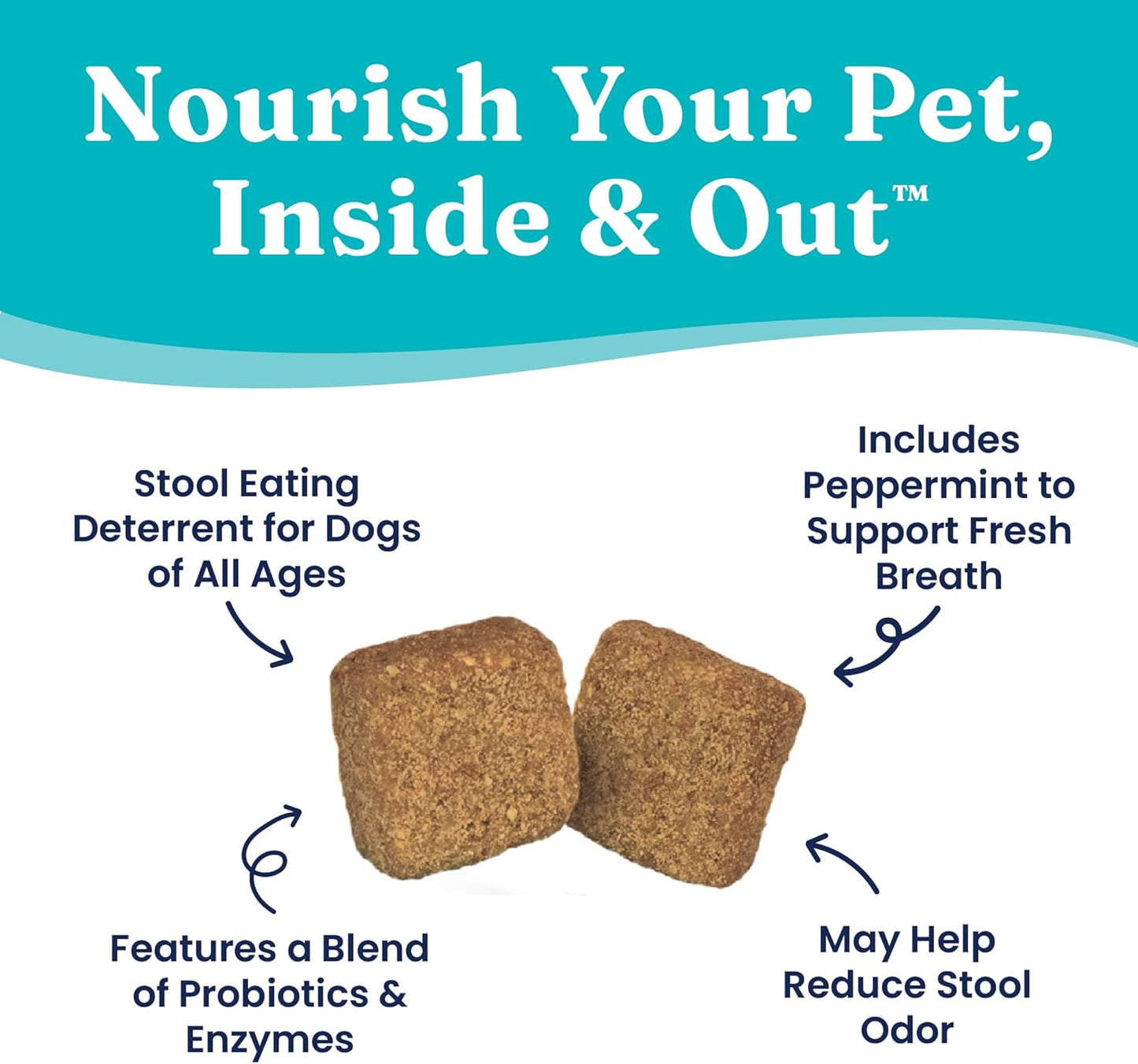 Natural Grain-Free Supplement Chews and Powder to Stop Dog Poop Eating; Holistic Formula with Peppermint & Parsley Oil