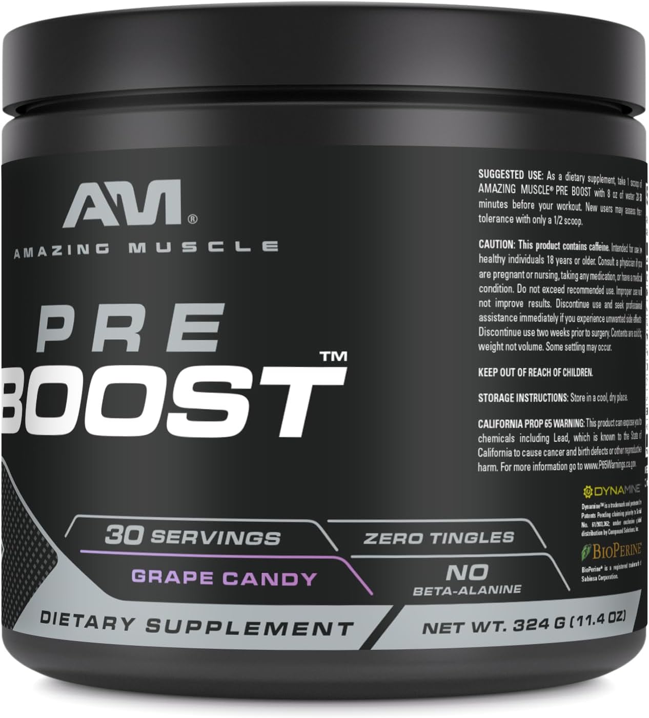 Natural Grape Candy Pre Workout Supplement | Amazing Muscle Pre Boost | 30 Servings | Made in USA | 324 Grams Powder