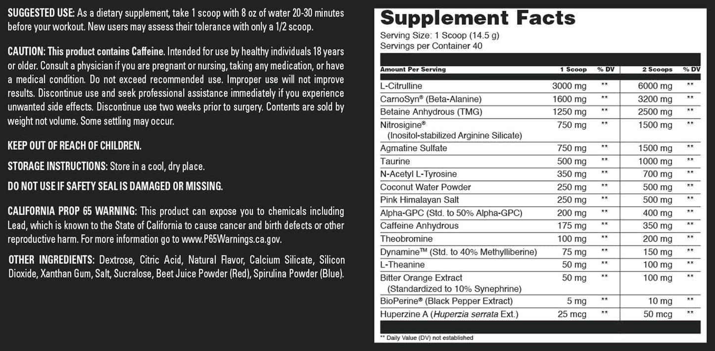 Natural Grape Candy Pre Workout Supplement | Amazing Muscle Pre Boost Extreme | Made in USA | 40 Servings | 580g Powder