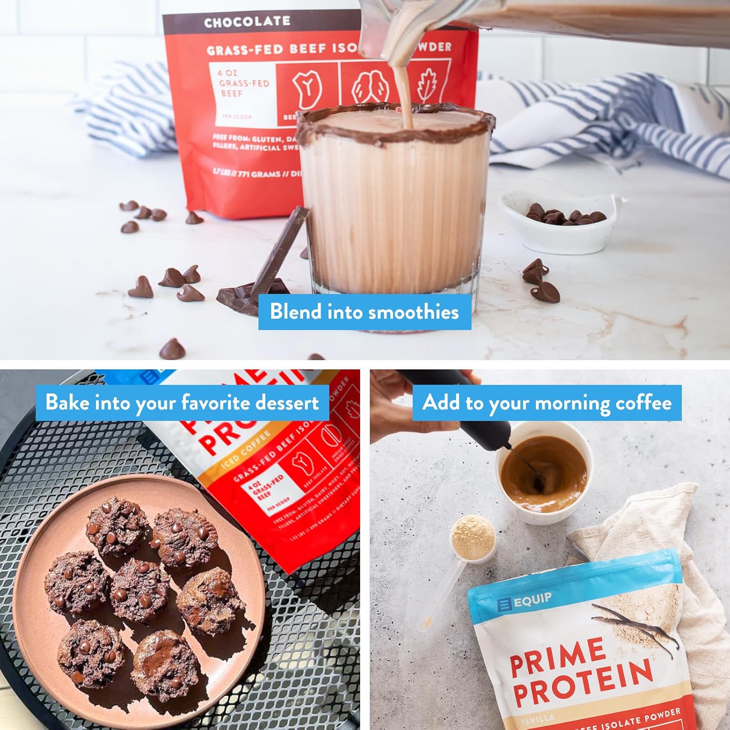 Natural Grass-Fed Beef Protein Powder | Prime Protein Isolate for Carnivores | Paleo & Keto Friendly | Gluten & Dairy Free | Chocolate Flavor | 30 Servings