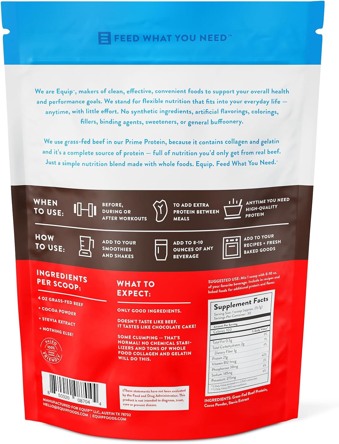 Natural Grass-Fed Beef Protein Powder | Prime Protein Isolate for Carnivores | Paleo & Keto Friendly | Gluten & Dairy Free | Chocolate Flavor | 30 Servings