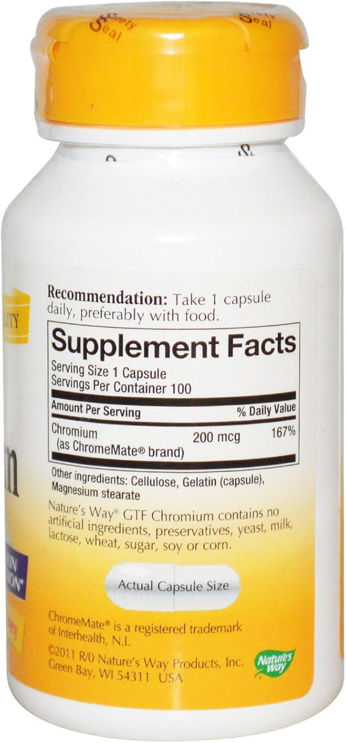 Natural Gtf Chromium Supplement - 200 mcg, 100 Capsules by Nature's Way