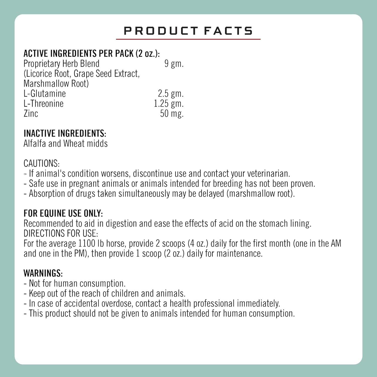 Natural Gut Support Equine Supplement for Horses at Risk of Ulcers - 7.5lb Bag Formula 707 ULZERless