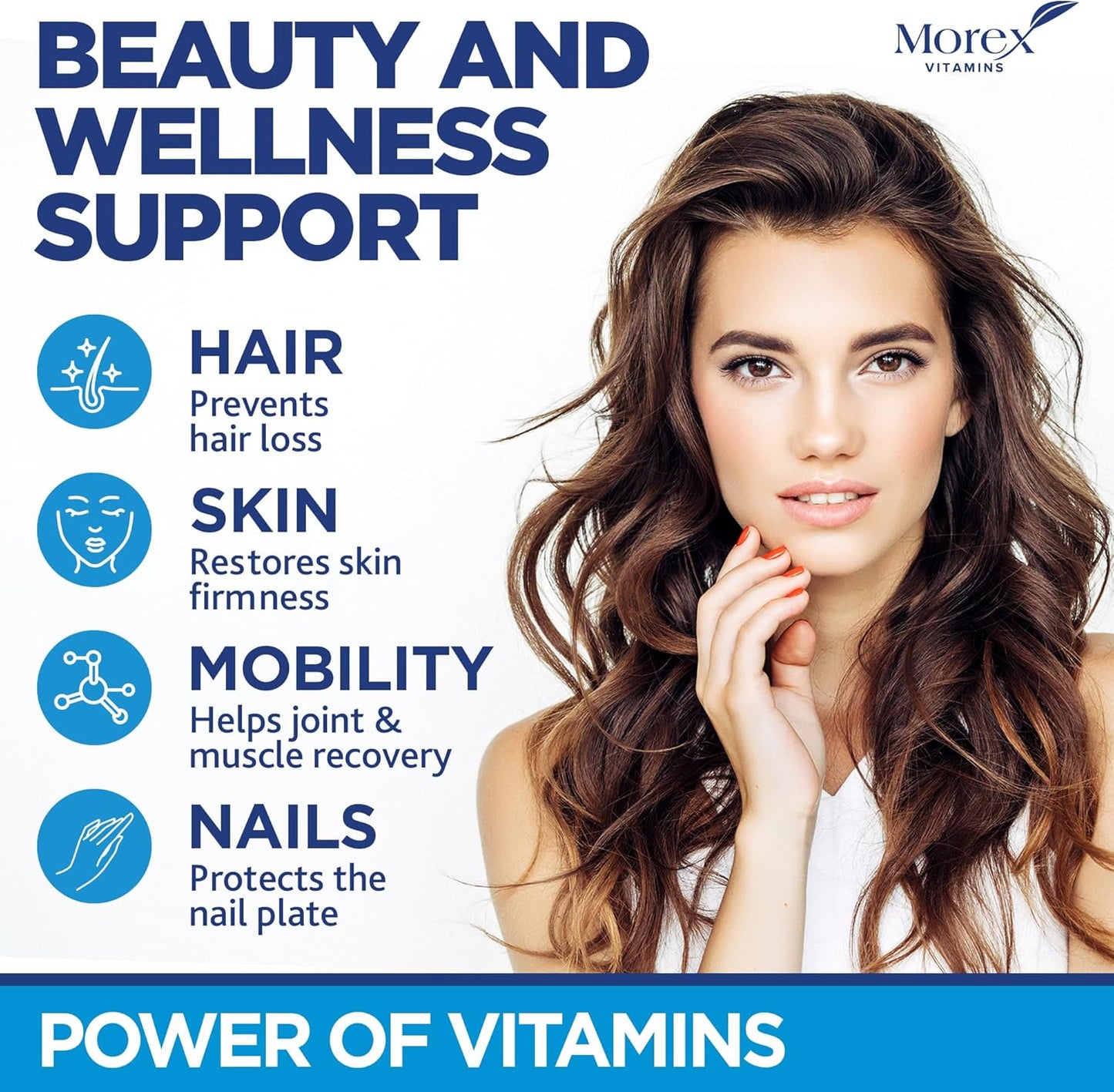 Natural Hair Growth Gummies with Biotin, Collagen & Keratin for Men & Women - Multivitamin for Hair, Skin & Nails - Anti Aging Hair Vitamins - 60 Gummies